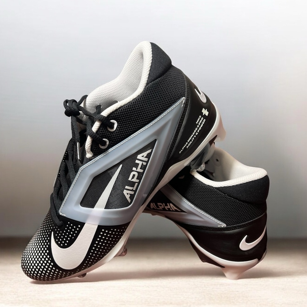 ✨New WOT Nike Alpha Football Cleats Black White Men’s Size 12 / 12.5✨
